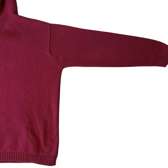 Tommy Hilfiger Y2K Knit Hoodie Sweater Spellout Red Cotton L - Picture 4 of 8